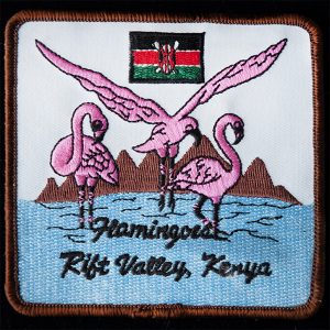 Patch Flamingo, Riftvalley, Square 2inch Sunpower Badge Embroided
