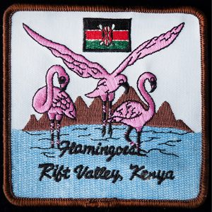 Patch Flamingo, Riftvalley, Square 4inch Sunpower Badge Embroided