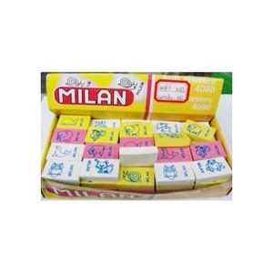 Eraser Plain For Pencil, 80Pcs/Pkt Milan