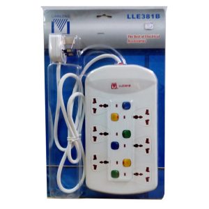 Extension Socket with Individual Switches – 6 Way, 3M Cable by Lianlong