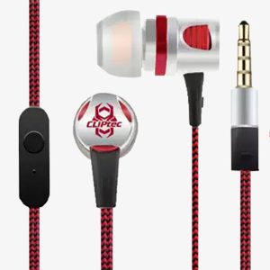 Fire-Force In-Ear Gaming Earphone With Microphone (Braided Fabric Cable) Cliptec Silver