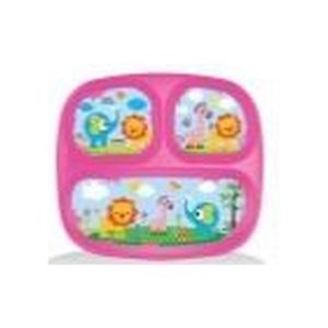 Divided Plate W/Swoopy Fork & Spoon Jungle Buddies