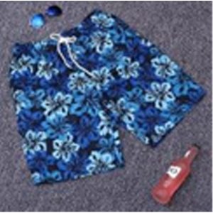 Beach Short For Man, 3XL, Blue With Flower Design