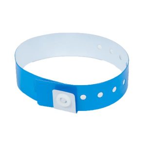 L SHAPED VINYL WRISTBANDS NEON BLUE