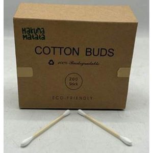 Bamboo Sticks Cotton Buds 200 Sticks/Box, Biodegradable, Hakuna Matata