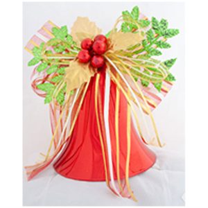 Christmas Decorated Two Bells With Chain Hanging