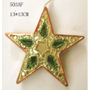 Christmas Star Decorated Shiny 13X13Cm