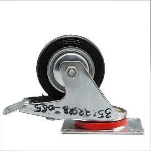 Industrial Rubber Castor Wheel Swivel – 85x25mm Wheel | 100x80mm Mounting Plate