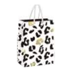 18X23X10Cm Paper Gift Bag, Gold & Black Design