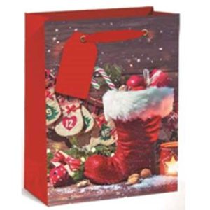 32X26X12.5Cm Paper Gift Bag, 4 Colors Printing, One Side Glittered