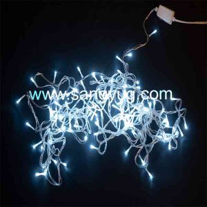LED PVC String Light 5W, 7*2.0MM Wire, 10M, 100 Lights, White, Connectable