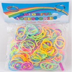 Loom Bands Assorted Colors In A Packet With Tool. 200Pcs In A Bag. Sunpower