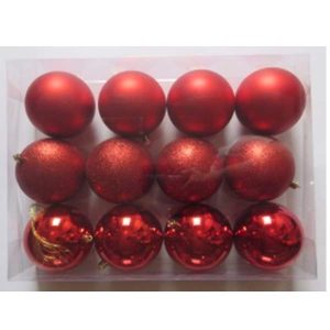 10Cm Plastic Ball ,4Shiny,4Matt,4Glitter, Red