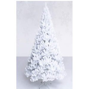 15Ft Pvc White Christmas Tree 3200T Metal Feet, Comes In 2 Cartons