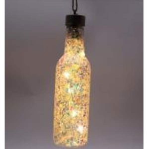 1Pc Plastic Hanging Bottle With Copper Wire Light Inside,Size:4X4X17Cm