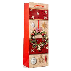 210G White Card Wine Bag Sprinkled With Colorful Powder,Size 36X12.7X8.5Cm