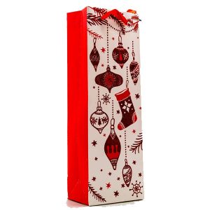 210G White Card Wine Bag Sprinkled With Red Powder,Size 36X12.7X8.5Cm