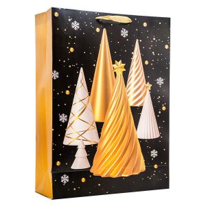 210G,Paper Bags50*40*15Cm (Gold Ball With Glitter)