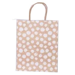 26*32*12.5Cm Kraft Bag+120G Kraft Paper + Four Color Print+Kraft Twine, White Dot