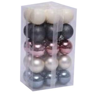 4Cm Plastic Ball Shiny, Matt Assorted 36Pcs Mix Color In Transparent Gift Box