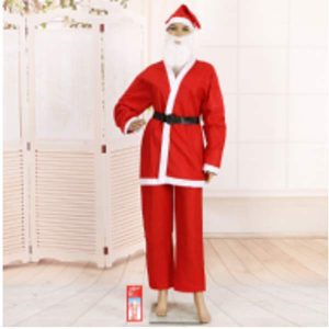 Christmas Cloth For Man Include:Hat,Beard,Cloth, Trousers,Belt