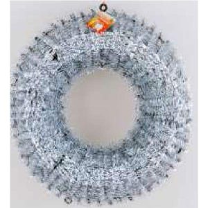 Christmas Shiny Tinsel Wreath 14inch, Silver