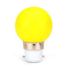 LED AC 220-240V Colour Bulb G45, 1Watts, B22, Yellow