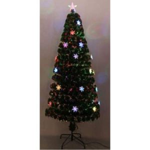 Green Fiber Optical Tree 240Cm/320T With 42 LED Clear Acrylic Snowflakes With Metal Stand