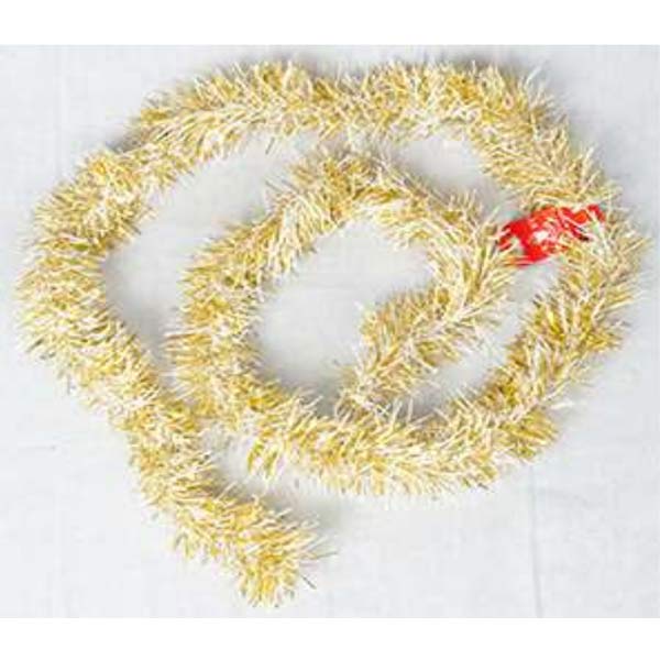 Tinsel Garland 9Cm With Gold/White Tips 9Cmx200Cm - Image 2