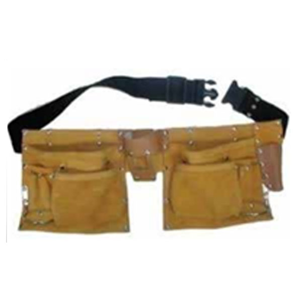 Tool Holder Leather Yellow With Reflective Strips Multi Pocket - Image 2