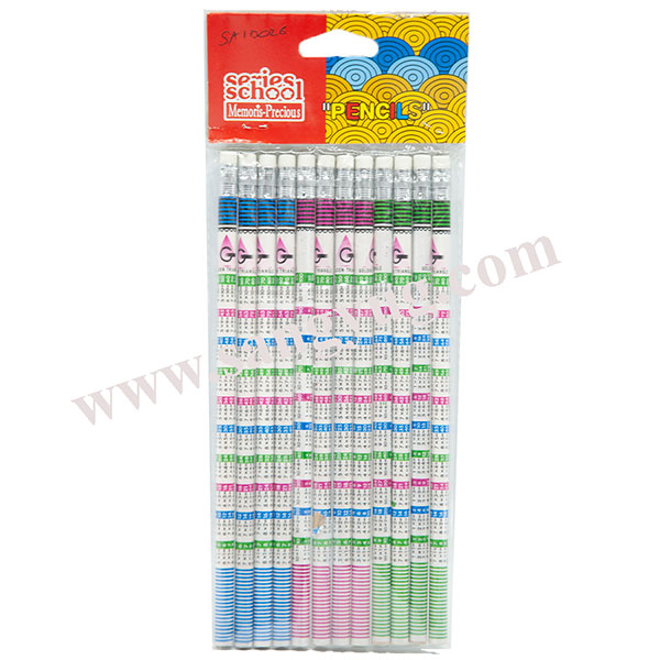 Pencil With Eraser Football Design 12Pcs/Pkt - Image 2