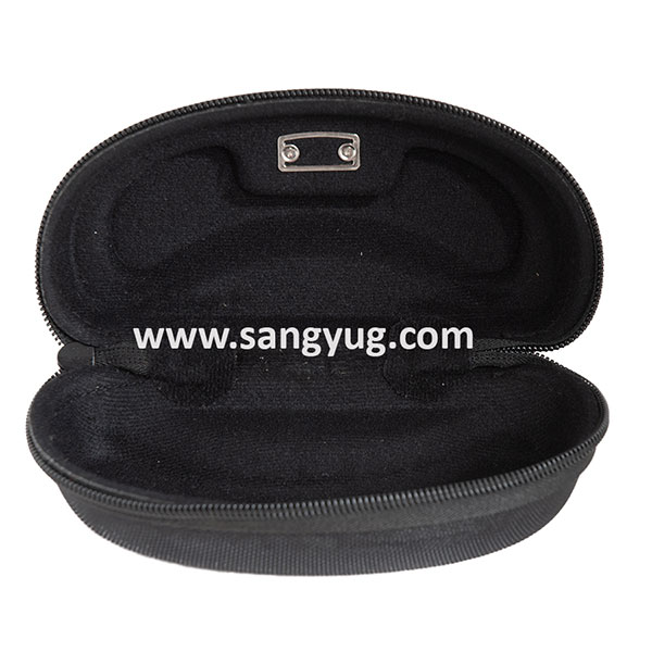 Sunglass Case Black Embossed Hard, With Silver Ruby Sports On It - Image 2