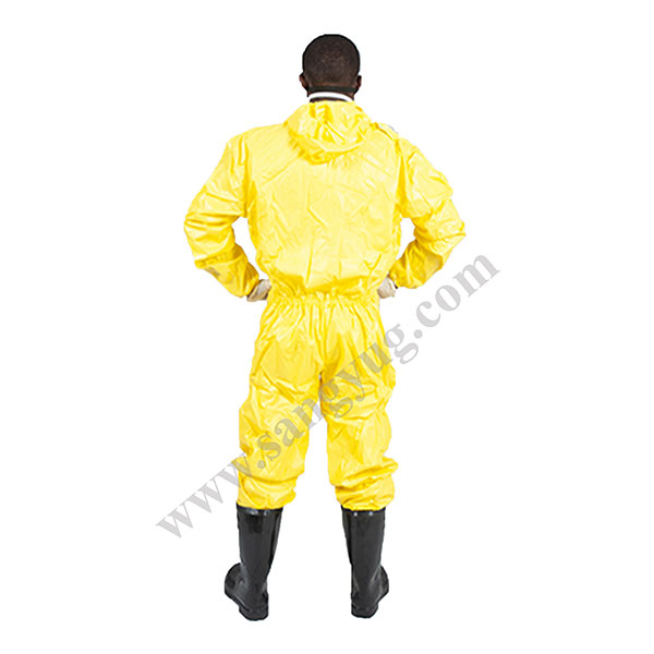 Pvc Spray Overall W/Hood, W/Lining, Yellow, No Pockets, With Zip And Velcro , Elasticated Wrist And Ankle. - Image 3