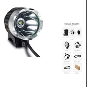 Rechargable Bicycle Light, 1 Eye COB LED, CCT-7500K, 300-500M Distance, Waterproof, With Battery Pack & AC Charger