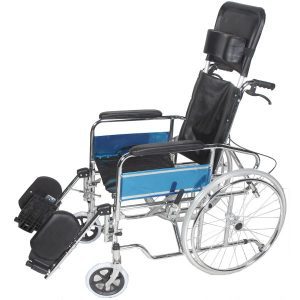 Reclining Chrome Wheelchair, High Back, Detachable Arm Rest Max Load 100Kg - DY1903GC-46
