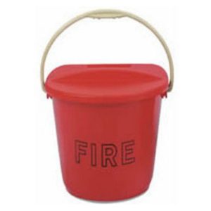 Red Fire Bucket, With Lid, Plastic, 10 Litre 10Ltr China