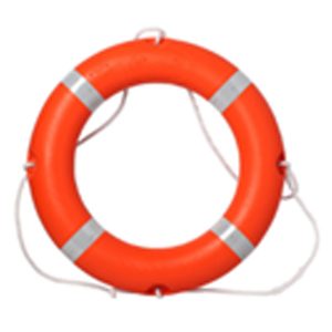 Rescue Ring Life 4.3Kgsorange With Reflective Grey Strips And White Rope Grey White