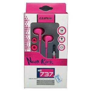 Neon Rock -In Ear Earphone With Microphone Cliptec Pink