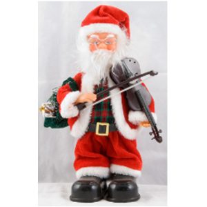 Santa Playing Violin & Carol, Uses 2Xaa Bty - 12