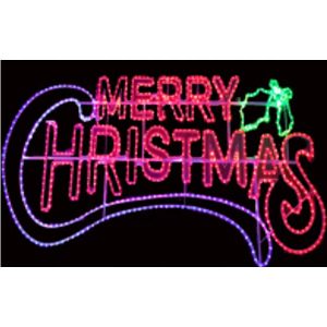 Led Motify Lights Written Merry Christmas,Size:70*150Cm,1.5M Plug Wire Length