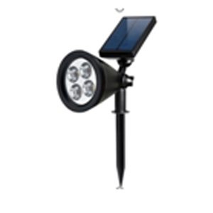 Solar Garden Spike Light 5.5V-1.5W Solar With 3.7V, 2200Mah Battery Inbuilt, Ip65, Waterproof 4X2Watts Win Win Black
