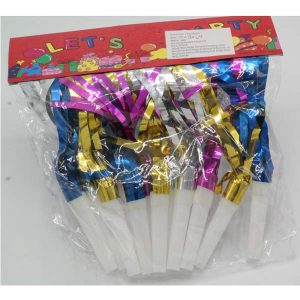 Party Blowout Shiny With Frill, Pack Of 12, Assorted Colors