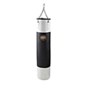 Solid Heavy Duty Punch Bag - 50cm, Black/White, Durable, PU Leather Rags Filling. ?22*50CM. 5.2 KGS