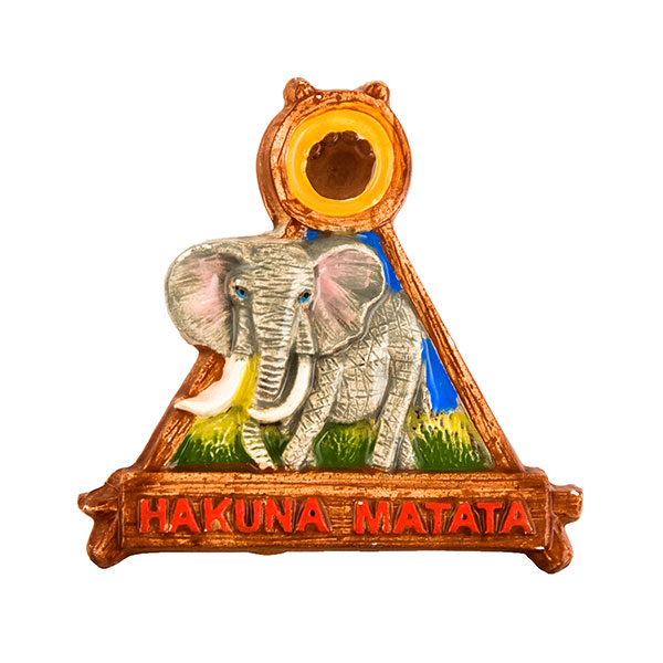 Souvenir Magnet Embossed Elephant inchHakuna Matatainch