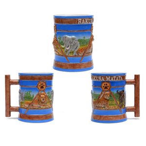 Souvenir Mug Big Five Animal Embossed With Written inchHakuna Matatainch