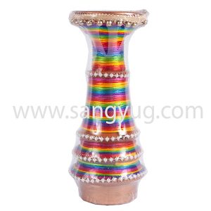 Standing Clay Decorated Diwa Large - 20cm