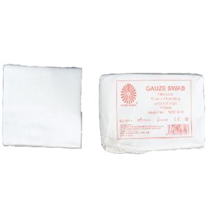 STERILE GAUZE SWAB,11 THREADS,UNFOLDED EDGE - 5X5CM-8PLY, SINGLE PIECE PACKING,PRICE PER PACK OF 100 PCS