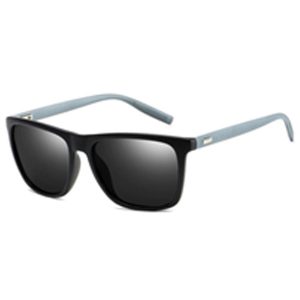 Sunglass 608-01D Black With Grey Stick Frame, With Pull String Cloth Cover
