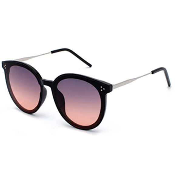 Sunglass Metal Frame With AC Lens, Black/Pink Gray, With Case