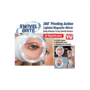 Swivel Brite. Lighted Mirror. Bright Led Lighted Edge. 360 Degree Swivel Action